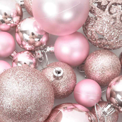 100-tlg. Weihnachtskugel-Set Rosa