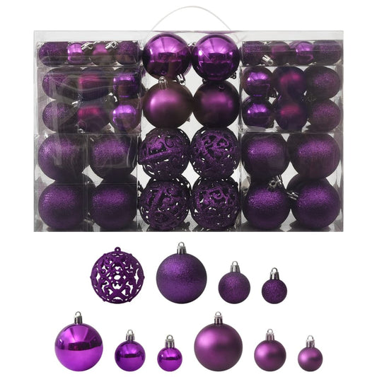 100-tlg. Weihnachtskugel-Set Lila
