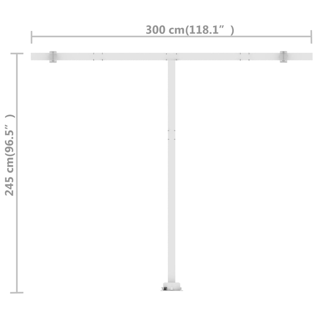 Standmarkise Manuell Einziehbar 300x250 cm Blau/Weiß