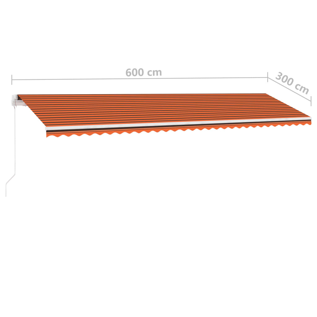 Standmarkise Manuell Einziehbar 600x300 cm Orange Braun