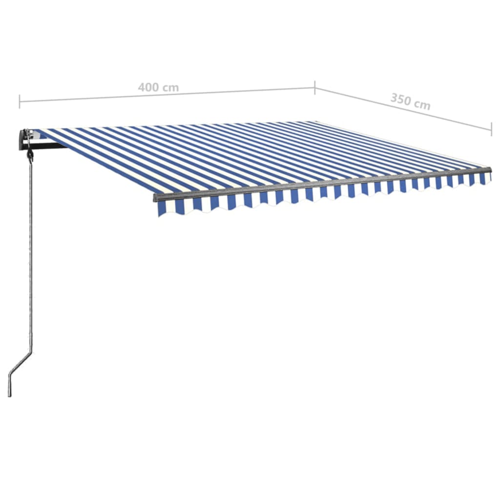 Standmarkise Manuell Einziehbar 400x350 cm Blau/Weiß