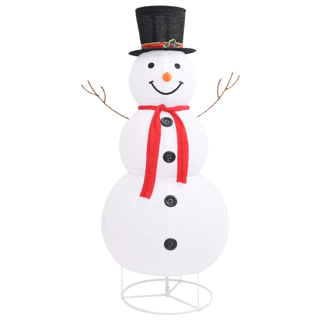 LED-Schneemann Weihnachtsfigur Luxus-Stoff 180 cm