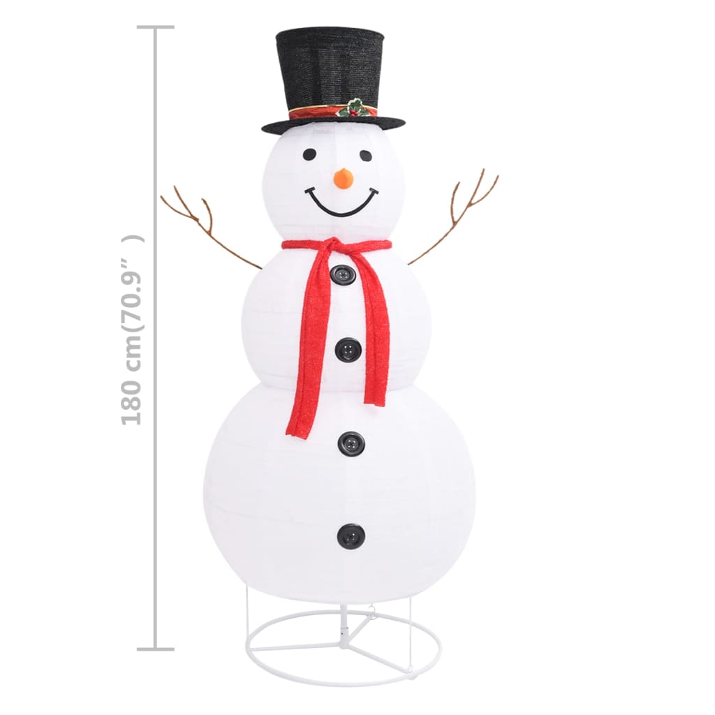 LED-Schneemann Weihnachtsfigur Luxus-Stoff 180 cm