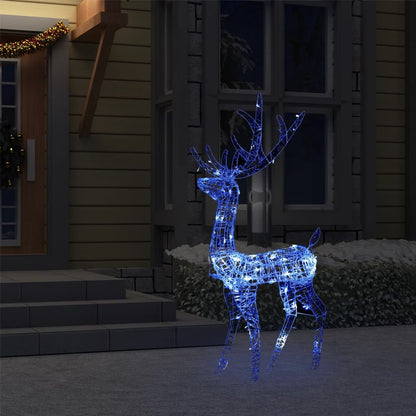 LED-Rentier Acryl Weihnachtsdekoration 140 LEDs 120 cm Blau