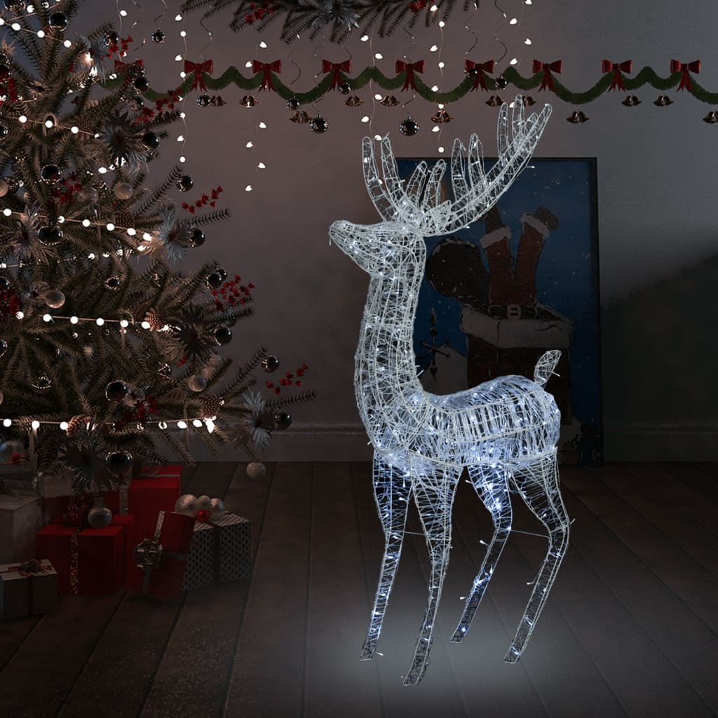 LED-Rentier XXL Acryl Weihnachtsdeko 250 LED 180 cm Kaltweiß