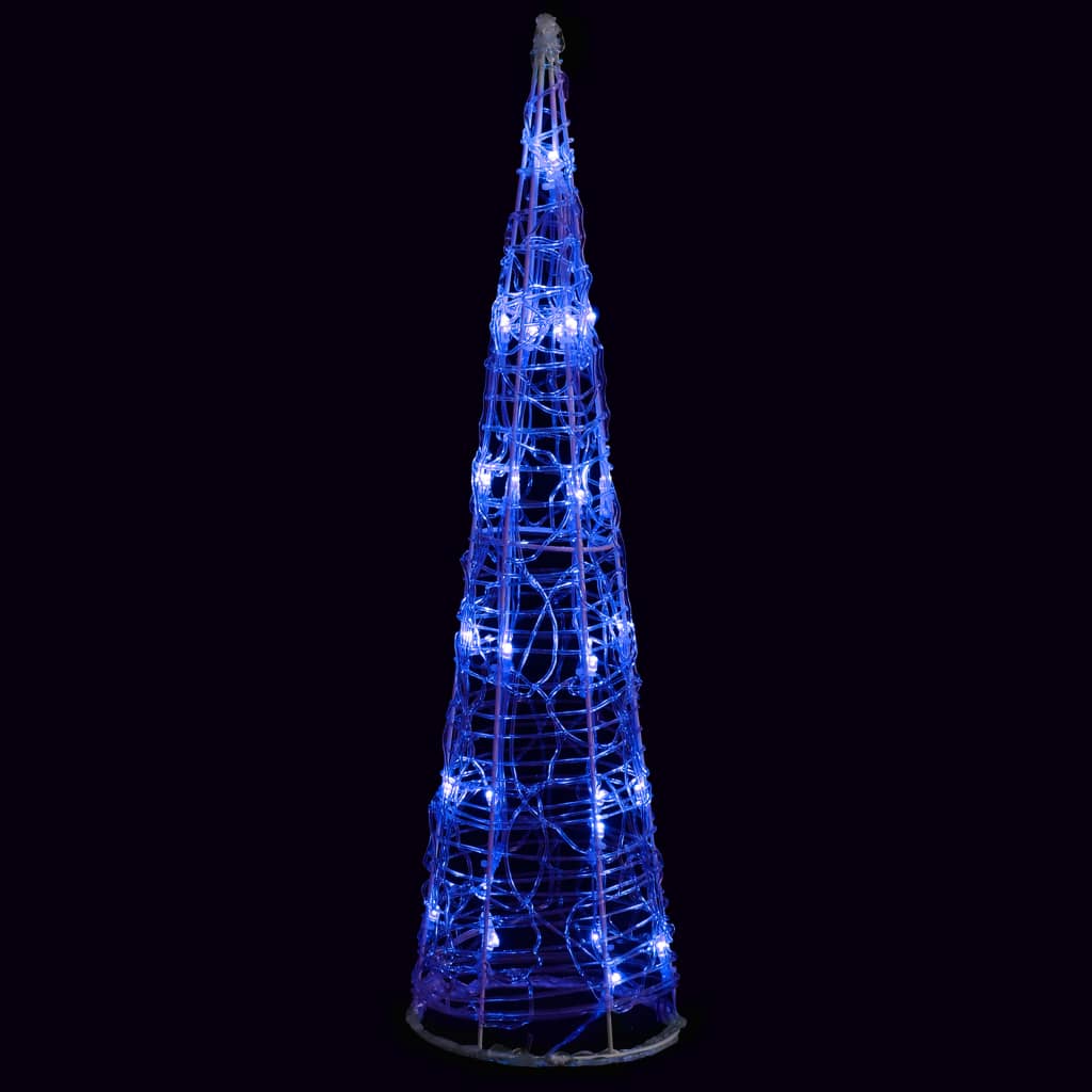 LED-Kegel Acryl Weihnachtsdeko Pyramide Blau 60 cm