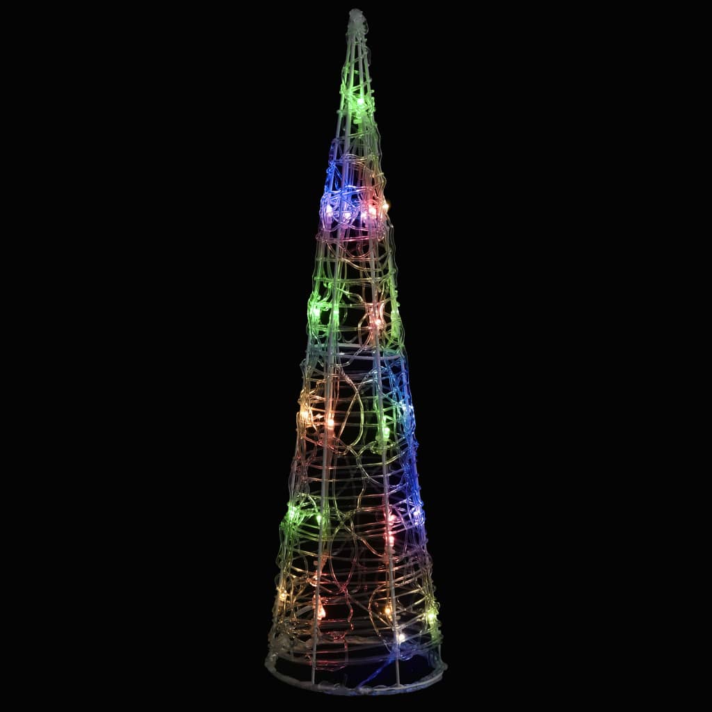 LED-Kegel Acryl Weihnachtsdeko Pyramide Bunt 60 cm