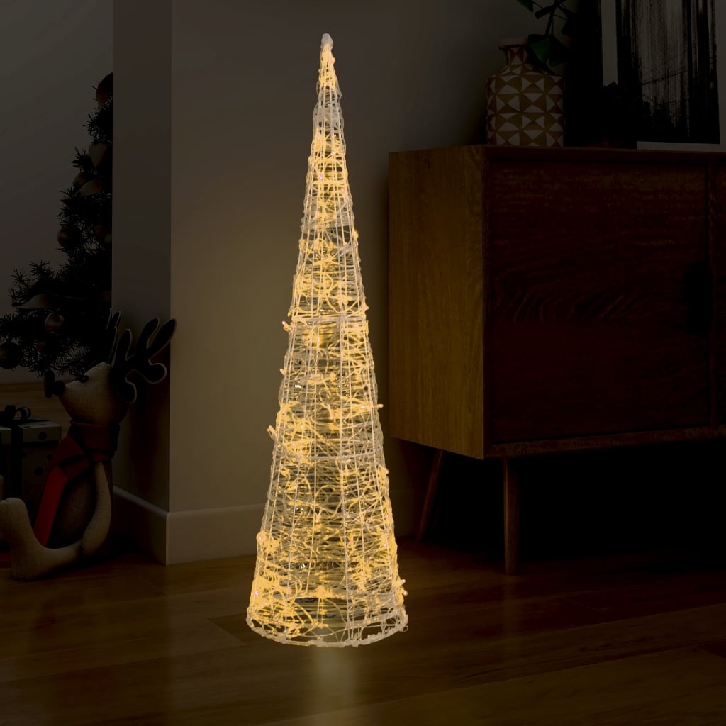 LED-Kegel Acryl Weihnachtsdeko Pyramide Warmweiß 120 cm