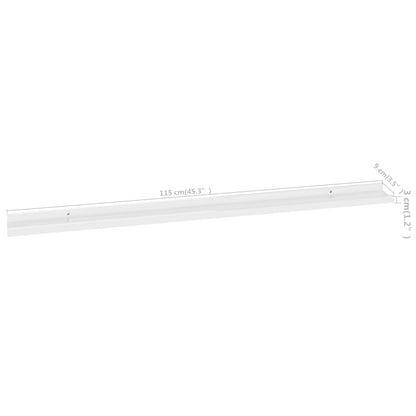 Wandregale 4 Stk. Hochglanz-Weiß 115x9x3 cm