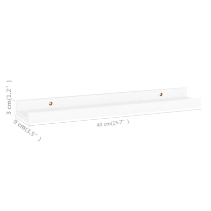 Wandregale 4 Stk. Weiß 40x9x3 cm