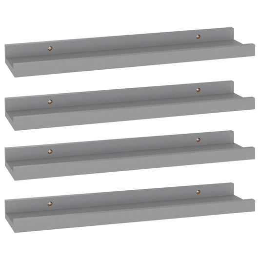Wandregale 4 Stk. Grau 40x9x3 cm