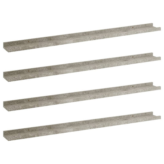 Wandregale 4 Stk. Betongrau 100x9x3 cm