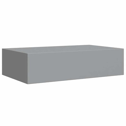 Wandregal mit Schublade Grau 40x23,5x10 cm MDF
