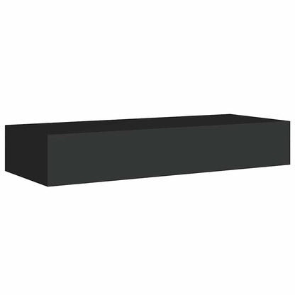 Wandregal mit Schublade Schwarz 60x23,5x10 cm MDF