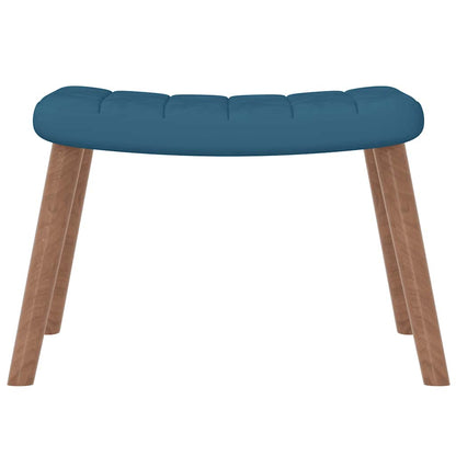 Schaukelstuhl mit Hocker Samt Blau