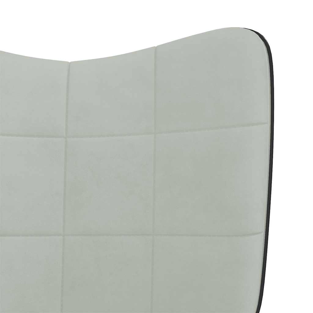 Schaukelsessel Hellgrau Samt und PVC
