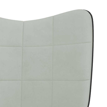Schaukelsessel Hellgrau Samt und PVC