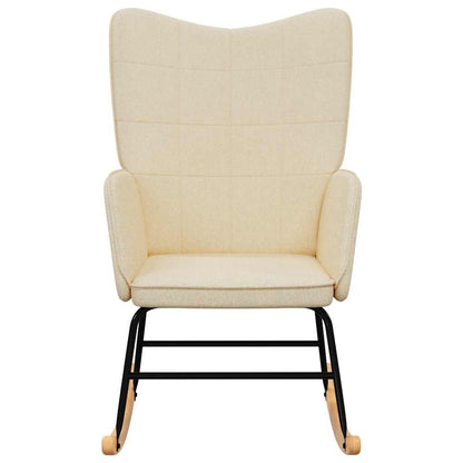 Schaukelstuhl Creme Stoff