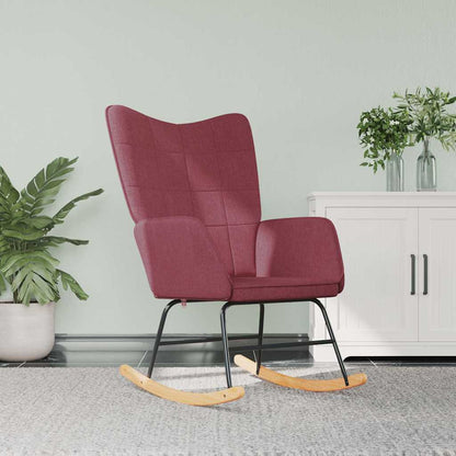 Schaukelstuhl Weinrot Stoff