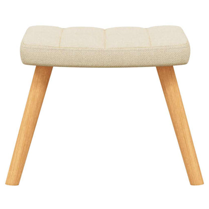 Schaukelsessel mit Hocker Creme Stoff