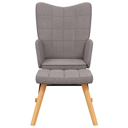 Schaukelstuhl mit Hocker Stoff Taupe