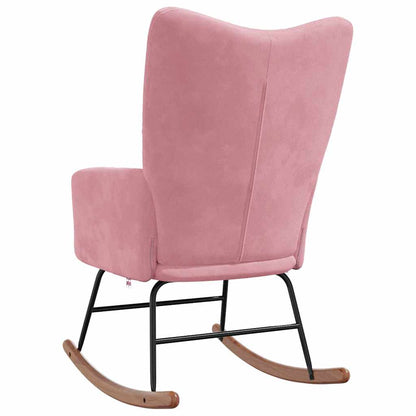 Schaukelstuhl Samt Rosa