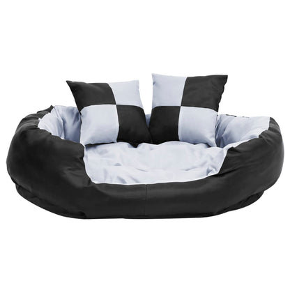 Wendbares & waschbares Hundekissen Grau und Schwarz 85x70x20 cm