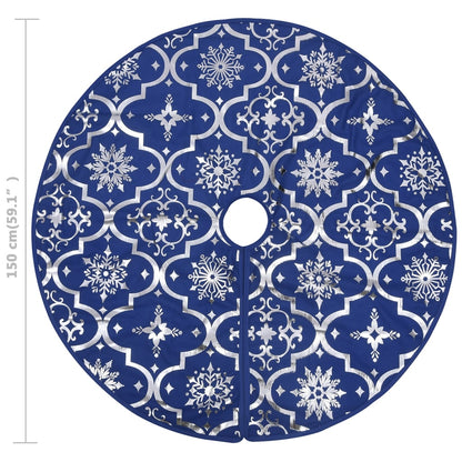 Luxus-Weihnachtsbaumdecke mit Socke Blau 150 cm Stoff