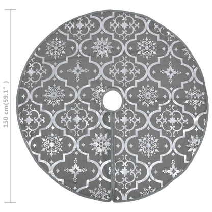 Luxus-Weihnachtsbaumdecke mit Socke Grau 150 cm Stoff