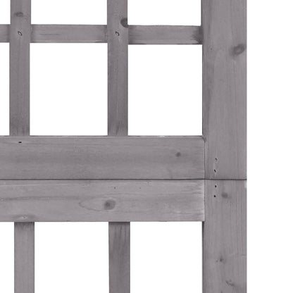 Spalier/Paravent 6-teilig Massivholz Tanne Grau 242,5x180 cm