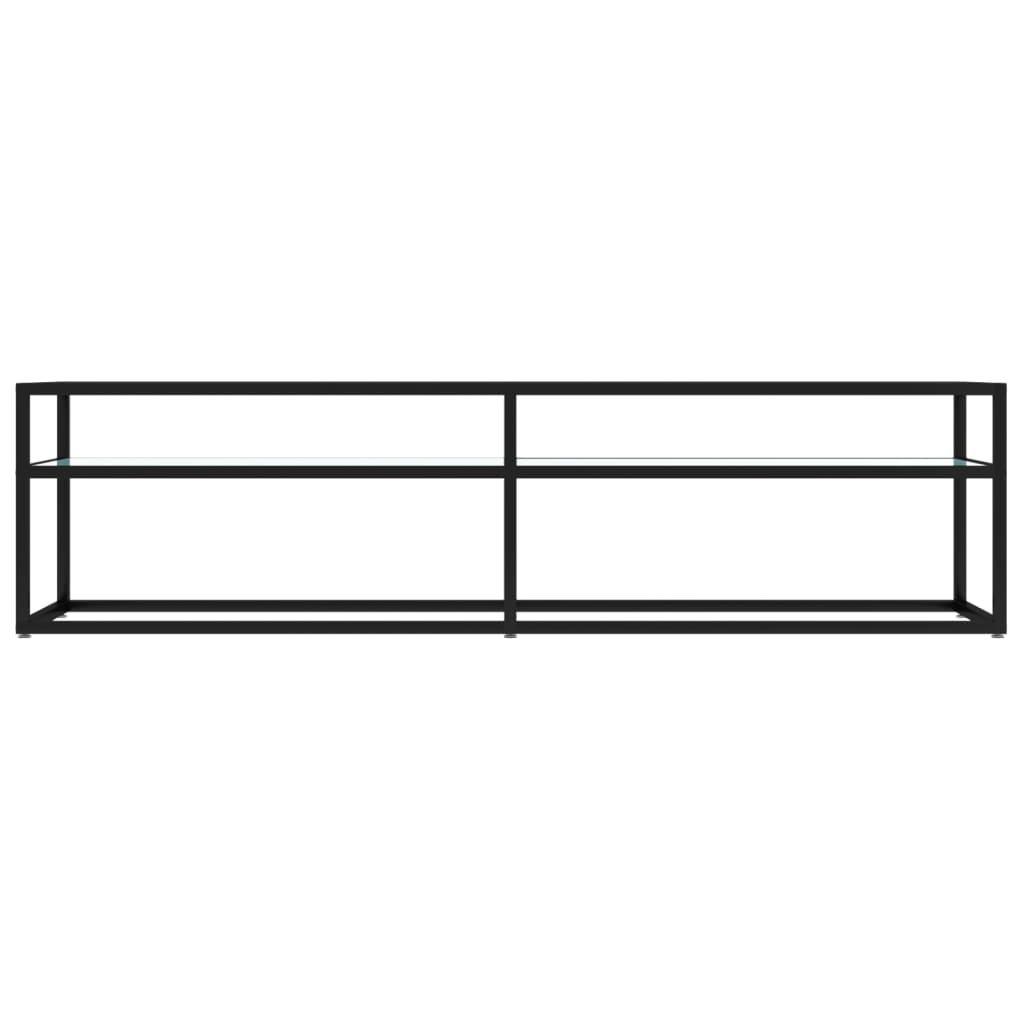 TV-Schrank Weiß Marmor-Optik 160x40x40,5 cm Hartglas