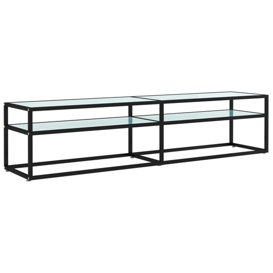 TV-Schrank Weiß Marmor-Optik 180x40x40,5 cm Hartglas