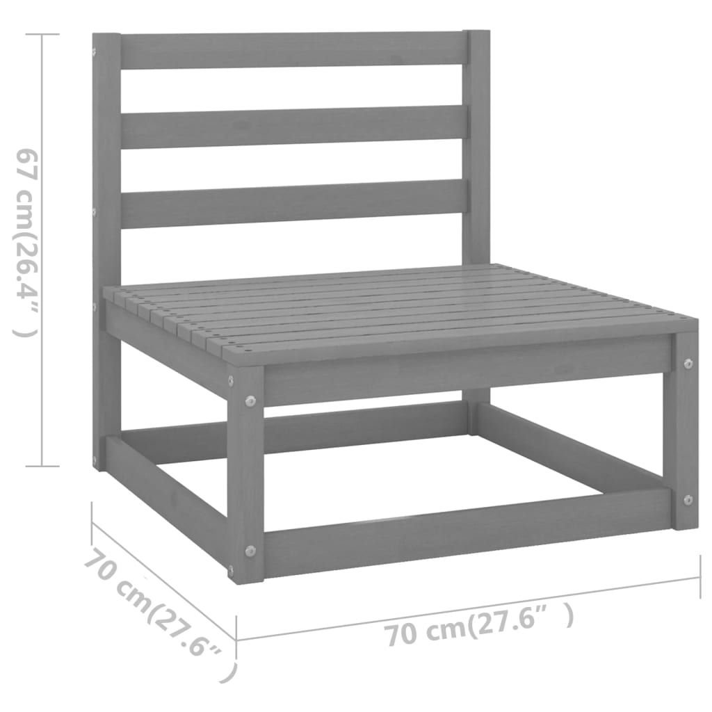 11-tlg. Garten-Lounge-Set Massivholz Kiefer