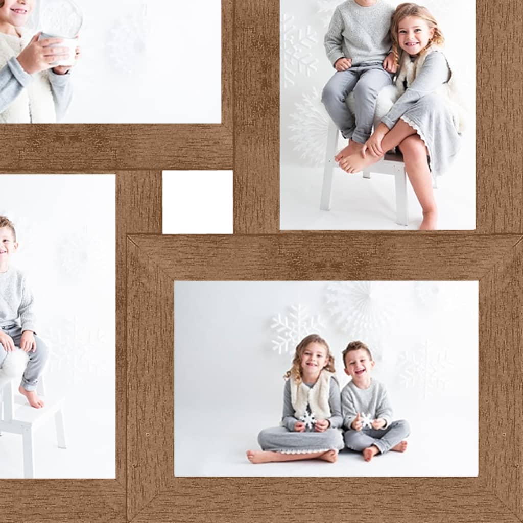 Collage Bilderrahmen für 4x(10x15 cm) Fotos Hellbraun MDF