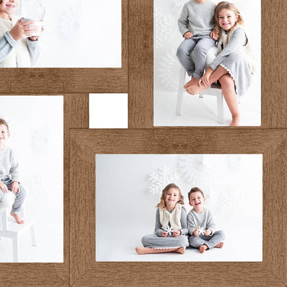 Collage Bilderrahmen für 4x(10x15 cm) Fotos Hellbraun MDF