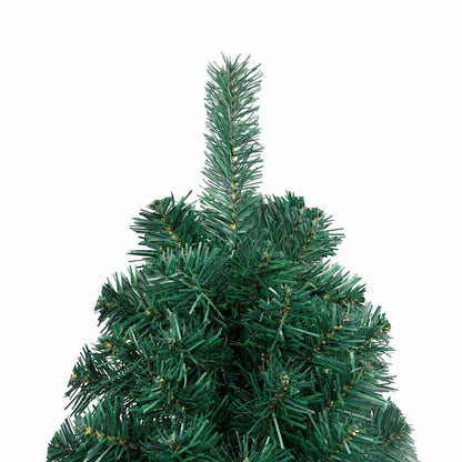 Künstlicher Halb-Weihnachtsbaum Beleuchtung Kugeln Grün 120 cm