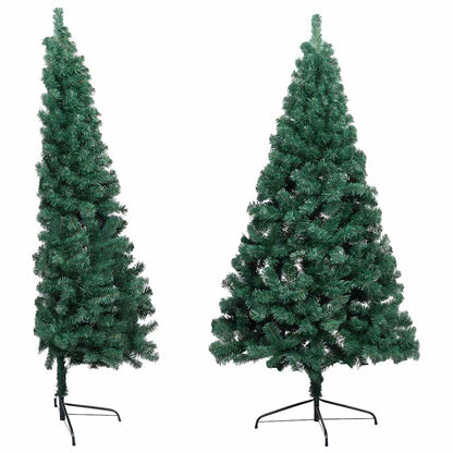 Künstlicher Halb-Weihnachtsbaum Beleuchtung Kugeln Grün 240 cm