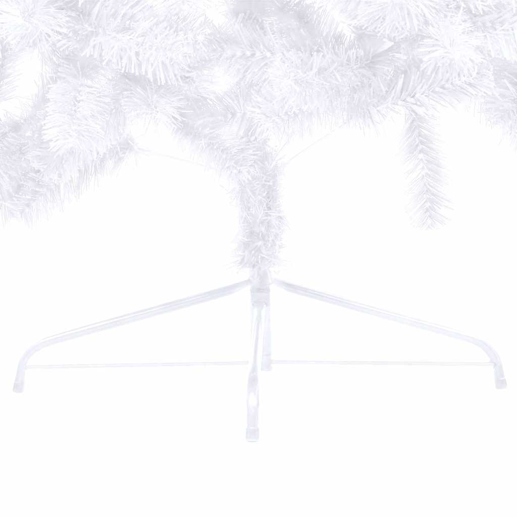 Künstlicher Halb-Weihnachtsbaum Beleuchtung Kugeln Weiß 120 cm