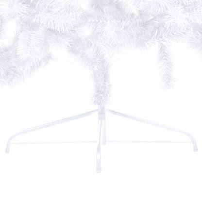 Künstlicher Halb-Weihnachtsbaum Beleuchtung Kugeln Weiß 120 cm