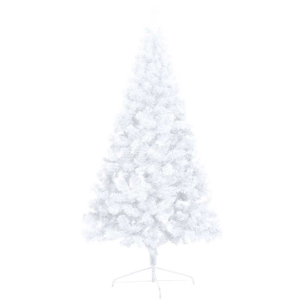 Künstlicher Halb-Weihnachtsbaum Beleuchtung Kugeln Weiß 150 cm