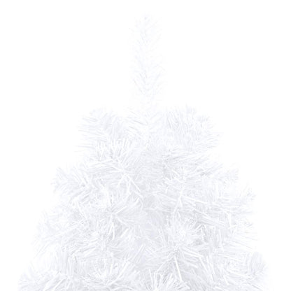 Künstlicher Halb-Weihnachtsbaum Beleuchtung Kugeln Weiß 180 cm