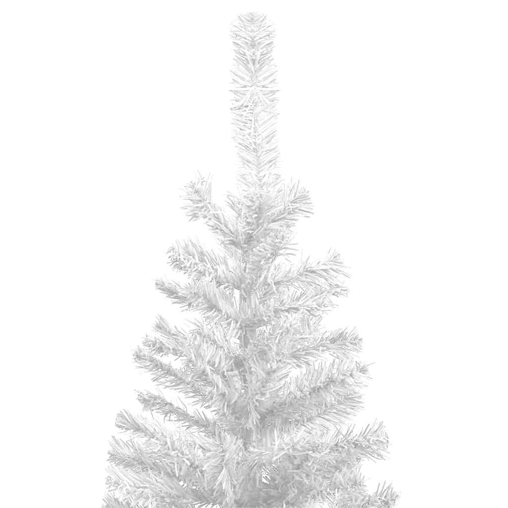 Künstlicher Weihnachtsbaum mit Beleuchtung Kugeln L 240 cm Weiß