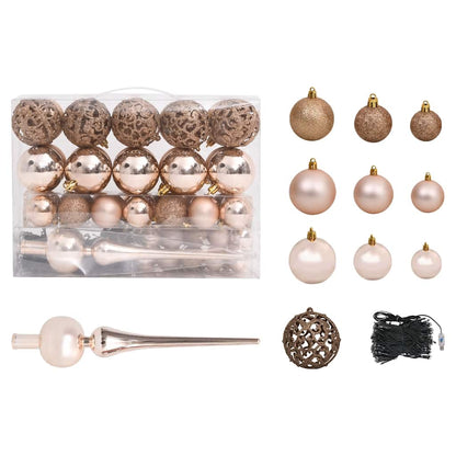 Künstlicher Weihnachtsbaum Beleuchtung & Kugeln Gold 120 cm PET