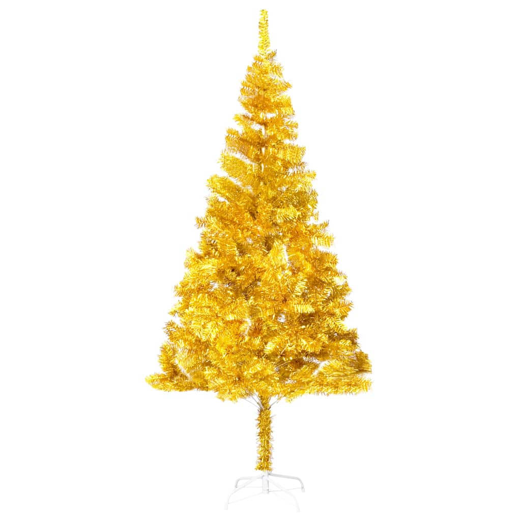 Künstlicher Weihnachtsbaum Beleuchtung & Kugeln Gold 180 cm PET