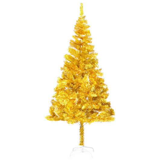 Künstlicher Weihnachtsbaum Beleuchtung & Kugeln Gold 180 cm PET