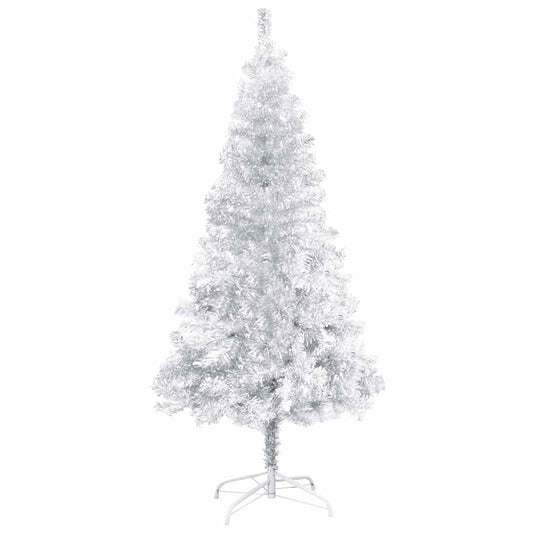 Künstlicher Weihnachtsbaum Beleuchtung & Kugeln Silber 120 cm