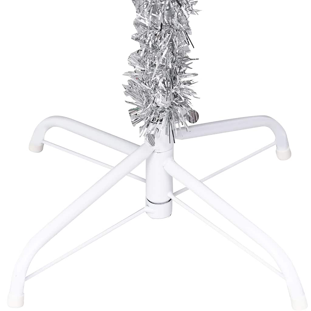 Künstlicher Weihnachtsbaum Beleuchtung & Kugeln Silber 120 cm