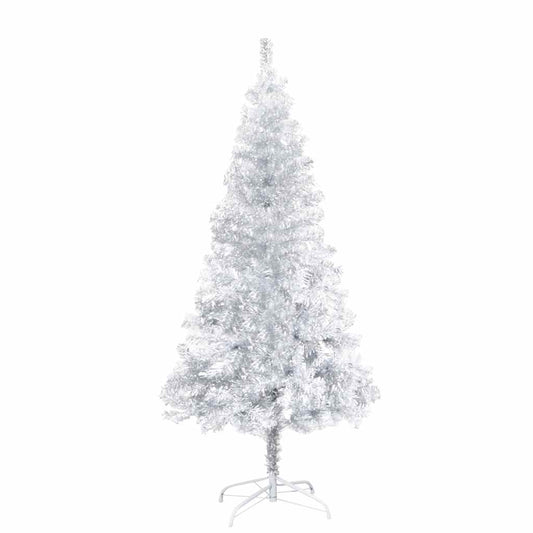 Künstlicher Weihnachtsbaum Beleuchtung & Kugeln Silber 150 cm