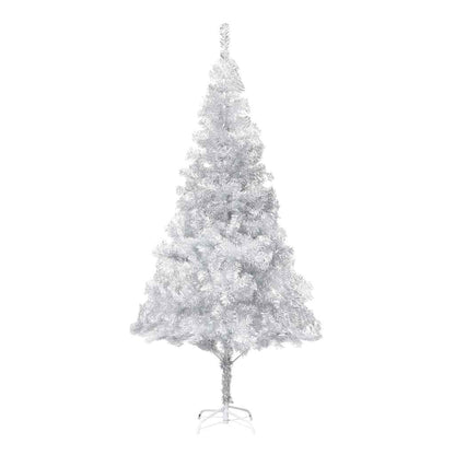 Künstlicher Weihnachtsbaum Beleuchtung & Kugeln Silber 180 cm