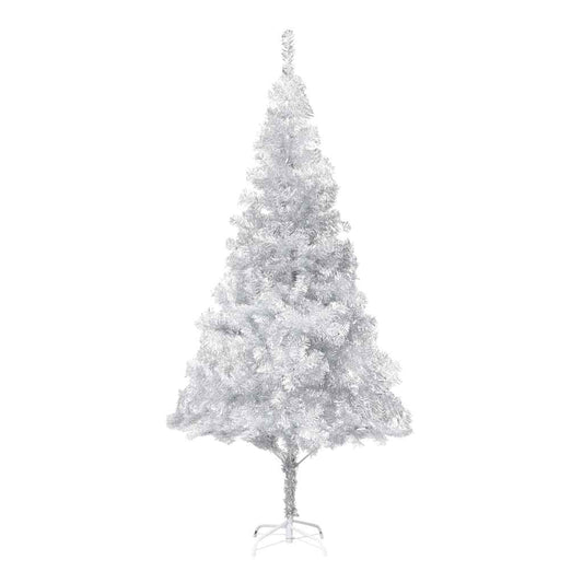 Künstlicher Weihnachtsbaum Beleuchtung & Kugeln Silber 180 cm